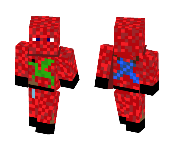 red ninja with swords on back - Male Minecraft Skins - image 1