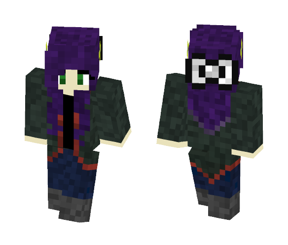 Cute girl skin purple hair flowers - Color Haired Girls Minecraft Skins - image 1