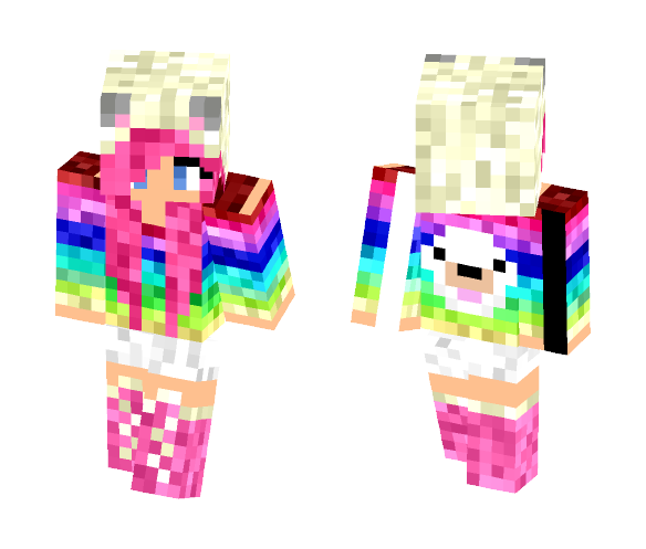 rainbow bear hoodie - Female Minecraft Skins - image 1