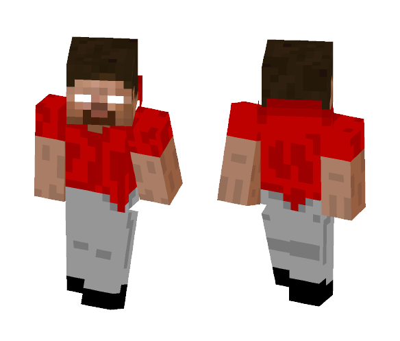 Herobrine w. red T-Shirt - Herobrine Minecraft Skins - image 1