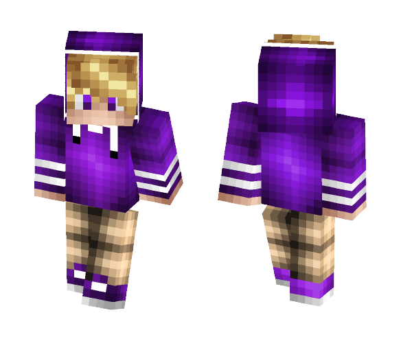 Purple Hoodie Blond - Male Minecraft Skins - image 1