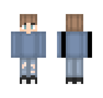 Cute Blue Sweater Boy ; spqce - Boy Minecraft Skins - image 2