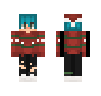 Blue haired Christmas. :D - Christmas Minecraft Skins - image 2