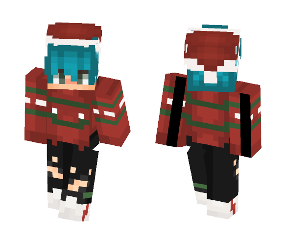 Blue haired Christmas. :D - Christmas Minecraft Skins - image 1