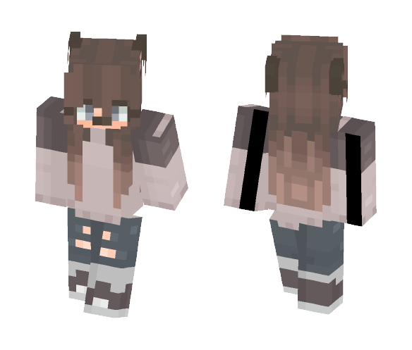 Girl With Wolf Ears - Girl Minecraft Skins - image 1
