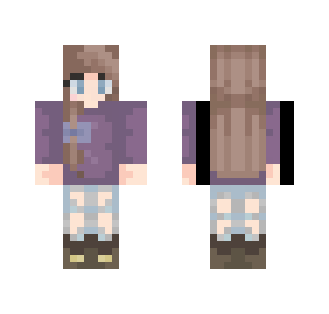 Cute Girl In Purple Shirt and Jeans - Cute Girls Minecraft Skins - image 2