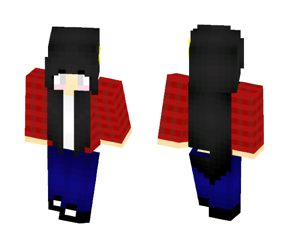 Long Black Hair Girl - Color Haired Girls Minecraft Skins - image 1
