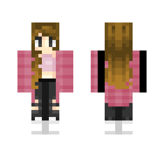 60's Girl (Brown Hair) - Color Haired Girls Minecraft Skins - image 2
