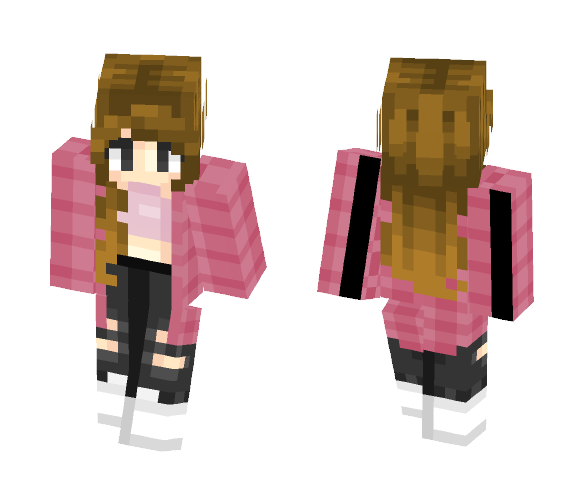 60's Girl (Brown Hair) - Color Haired Girls Minecraft Skins - image 1