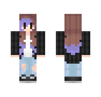 Purple hair girl - Color Haired Girls Minecraft Skins - image 2