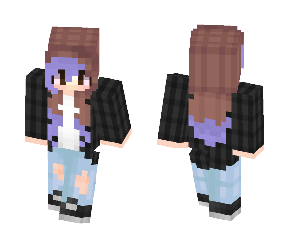 Purple hair girl - Color Haired Girls Minecraft Skins - image 1