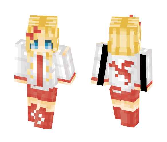 Red and white dragon girl - Girl Minecraft Skins - image 1