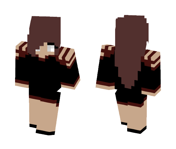 Herobrine Girl In A Black Dress - Girl Minecraft Skins - image 1
