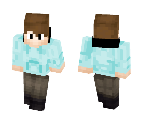 Light Blue Hoodie Teen - Male Minecraft Skins - image 1