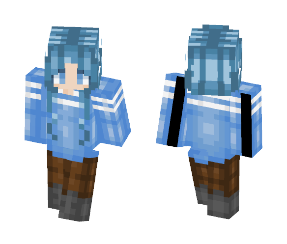 Blue sweater - Female Minecraft Skins - image 1