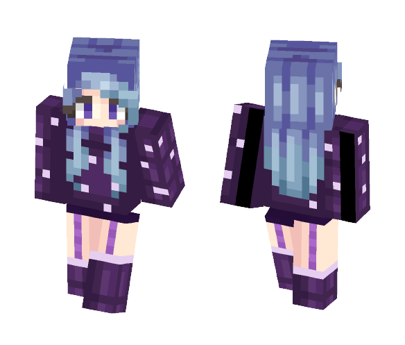 Bluish Purple Stars - Female Minecraft Skins - image 1