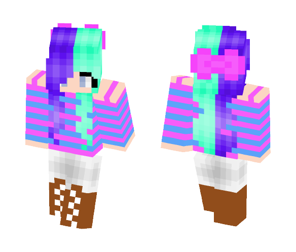 Beautiful Colorful Winter Girl - Girl Minecraft Skins - image 1