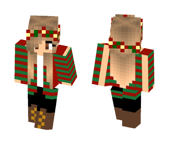 Christmas flower crown girl - Christmas Minecraft Skins - image 1