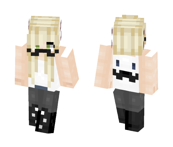 ~Blond girl with mustach~ - Girl Minecraft Skins - image 1