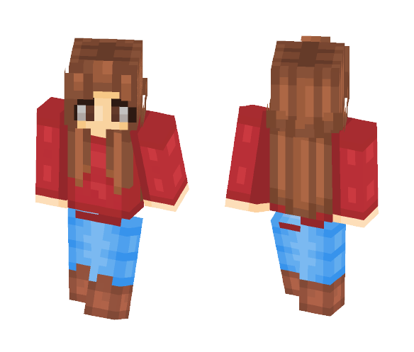 Red Sweater (FIRST Upload!) - Female Minecraft Skins - image 1