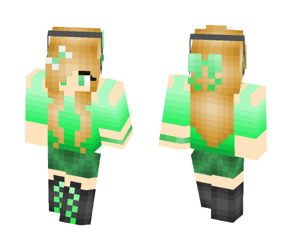 Cute green gamer girl - Cute Girls Minecraft Skins - image 1