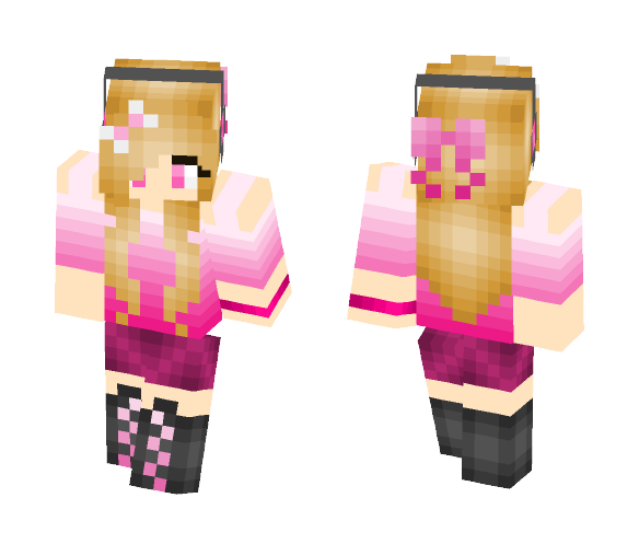 Cute pink gamer girl - Cute Girls Minecraft Skins - image 1