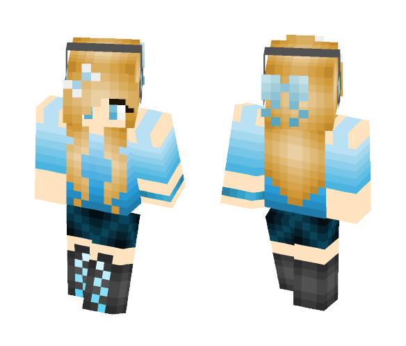 Cute blue gamer girl - Cute Girls Minecraft Skins - image 1