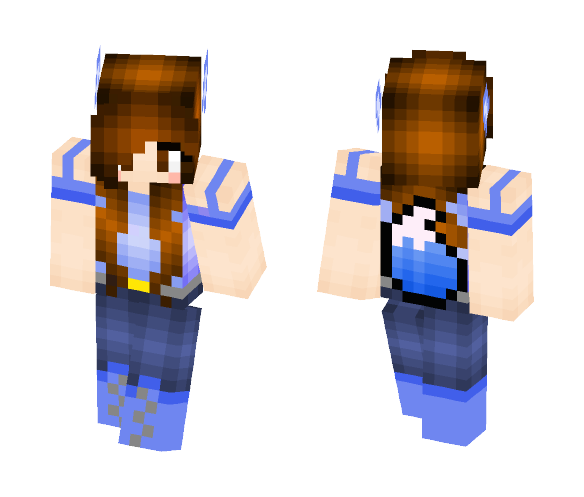 Blue girl fox - Girl Minecraft Skins - image 1