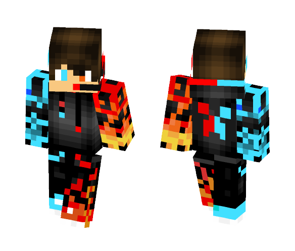 Fire And Water Guy - Male Minecraft Skins - image 1
