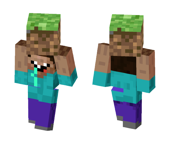 Download Noob Holding A Dirt Block Minecraft Skin For Free