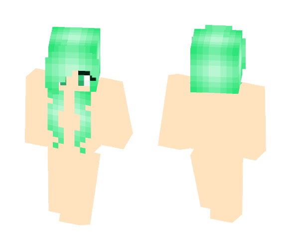 Green haired girl base - Color Haired Girls Minecraft Skins - image 1