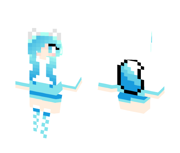 Ice wolf girl - Girl Minecraft Skins - image 1