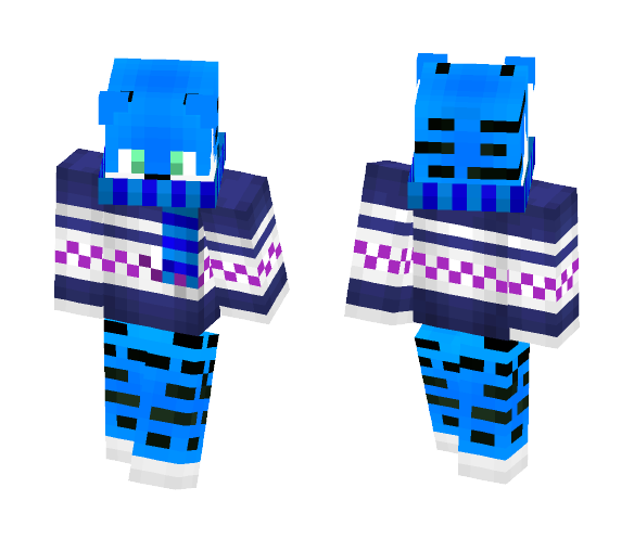 Blue Tiger sweater (Fursona) - Interchangeable Minecraft Skins - image 1