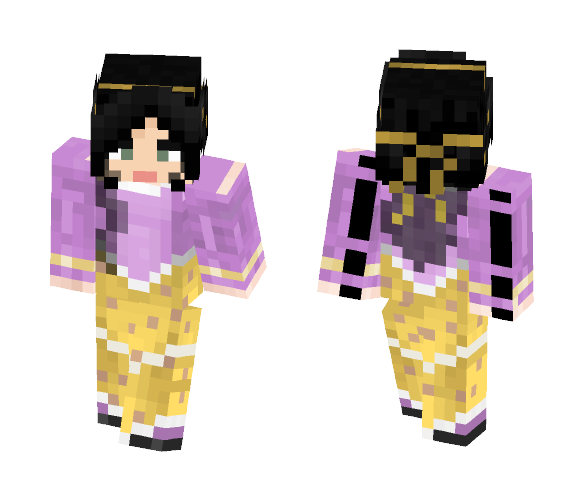 Medieval Purple and Yellow Dress - Female Minecraft Skins - image 1