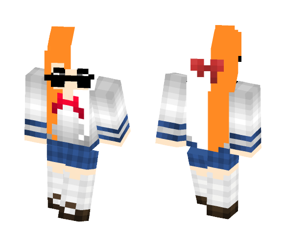 Sunglasses orange and white girl - Girl Minecraft Skins - image 1