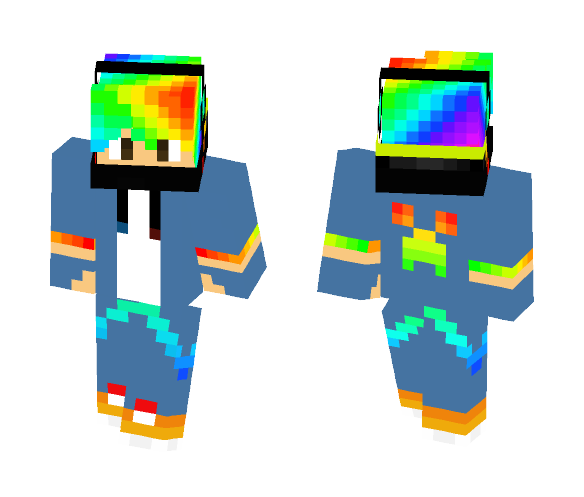 Rainbow hair boy - Boy Minecraft Skins - image 1