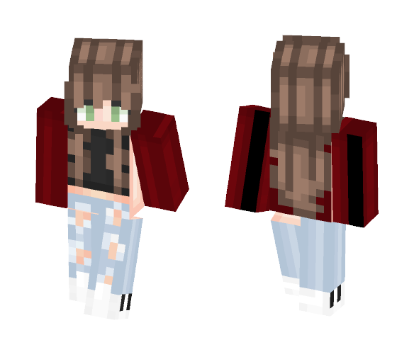 Burgundy Girl - Girl Minecraft Skins - image 1