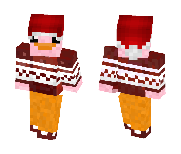 Pink kawaii Christmas Duck - Christmas Minecraft Skins - image 1
