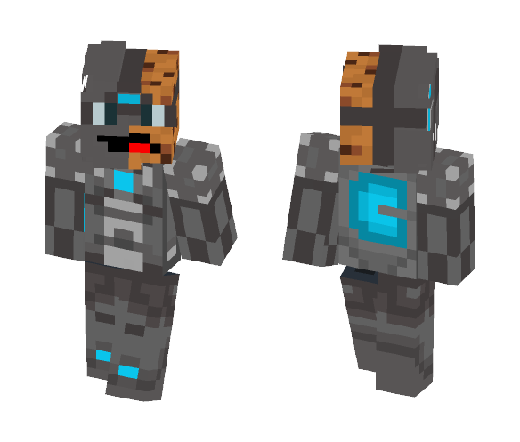 Cookie_CraftHD (Cyborg blue) 2016 - Male Minecraft Skins - image 1