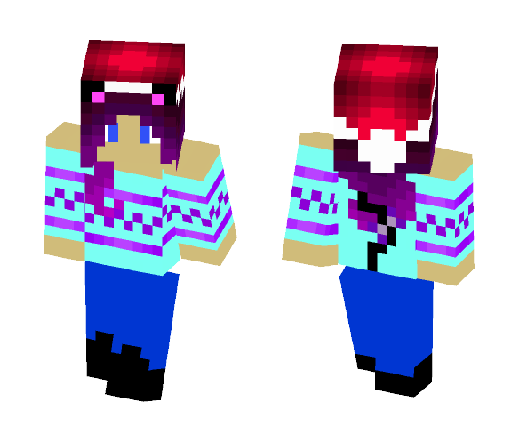 Cat Girl Christmas Outfit - Cat Minecraft Skins - image 1