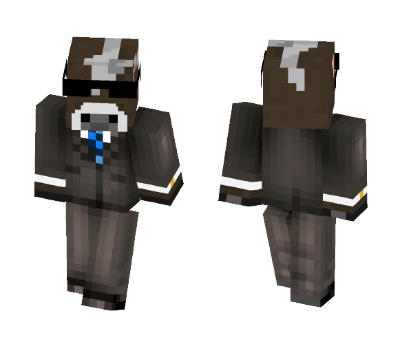 Blue Tie Cow Suit - Male Minecraft Skins - image 1