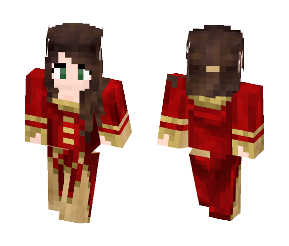 Medieval Red Dress - Female Minecraft Skins - image 1