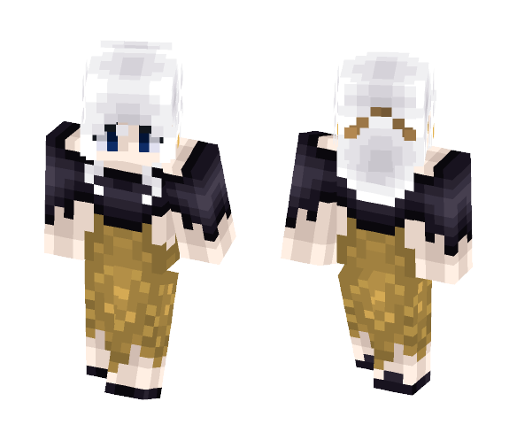 1.10 Golden gown with a shawl~ v2 - Female Minecraft Skins - image 1
