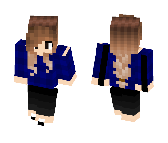 Navy Blue Flannel - Female Minecraft Skins - image 1