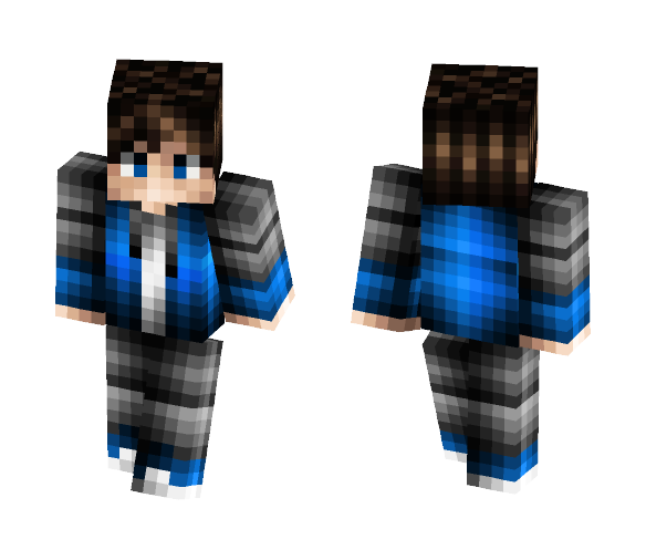 Gray And Blue Clothes - Male Minecraft Skins - image 1