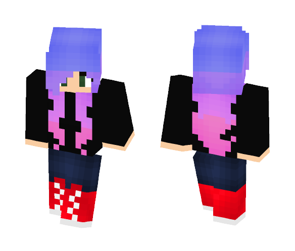 Girl // Crazy Multi-colored Hair - Color Haired Girls Minecraft Skins - image 1