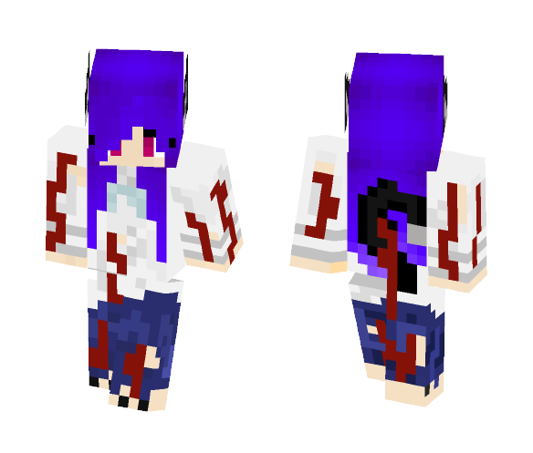 Bloody werecat purple hair - Female Minecraft Skins - image 1