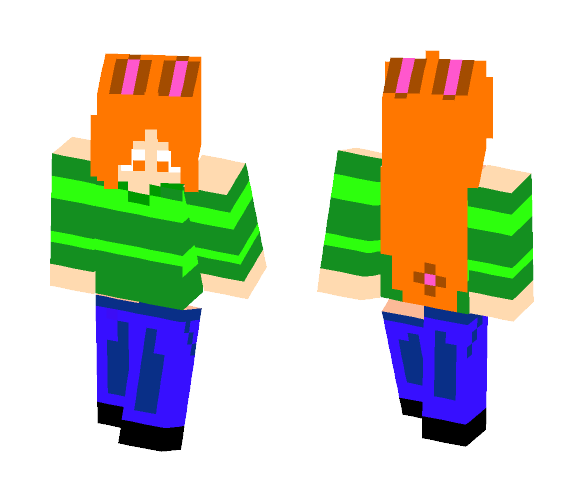 Rabbit orange-haired girl - Color Haired Girls Minecraft Skins - image 1