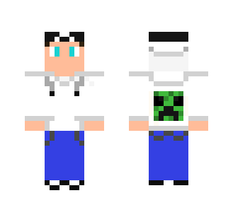 Cool White Hoodie (Creeper On Back) - Male Minecraft Skins - image 2