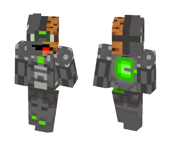 Cookie_CraftHD (Cyborg green) 2016 - Male Minecraft Skins - image 1